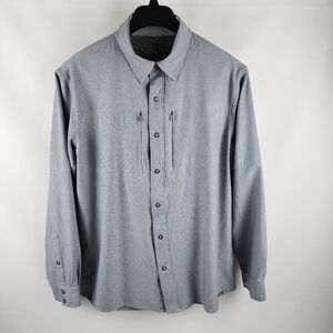 Ascend Shirt Mens Large Gray Fishing Breathable Long Sleeve Snaps Bass Pro